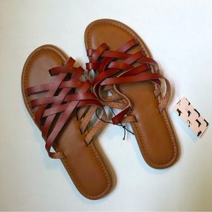 Mysoft Strappy Brown Summer Sandal Size 9